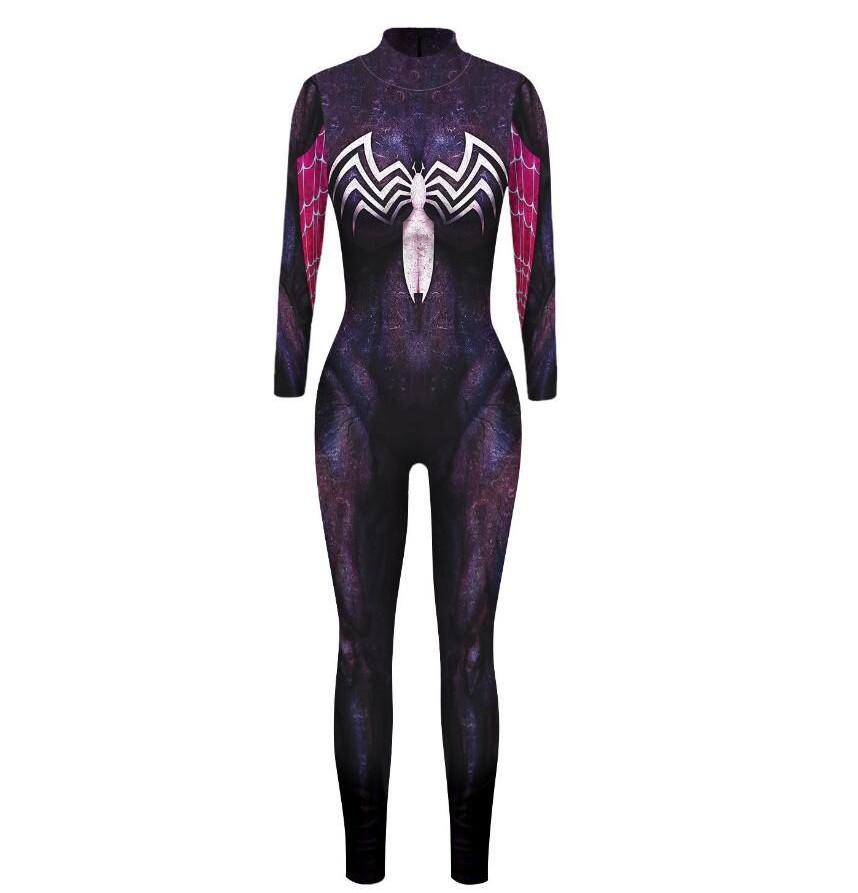 Halloween Spiderman Cosplay Jumpsuit Women's Slim Tights Bodysuit