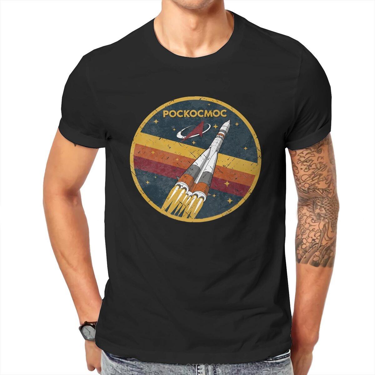 

Roscosmos Vintage Emblem Newest T-shirt Russian USSR CCCP Men Harajuku Pure Cotton Tops T Shirt Fashion O-neck Tshirt Tees - ... S разноцветный