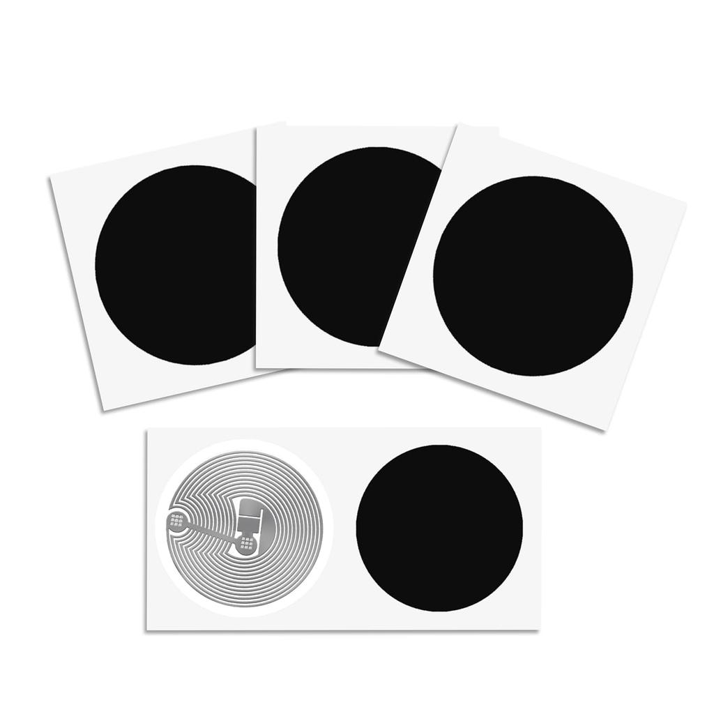 NTAG 213 NFC 25mm 144 Bytes Compatible with All NFC Phones Timeskey NFC 100-Pack Tags/Stickers, Black, Round, (1 Inch), Memory, -