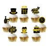 Glass Hat Wine Pattern Cake Toppers Festival Paper Flags Inserts Decor Party