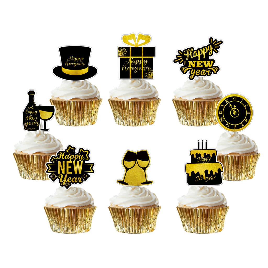 Glass Hat Wine Pattern Cake Toppers Festival Paper Flags Inserts Decor Party