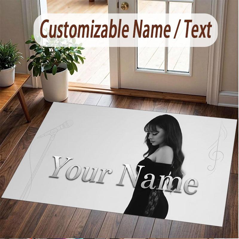 Custom Name Crystal Velvet Rug,Ayliva Comfortable Anti Slip Floor Mat For Room Decoration