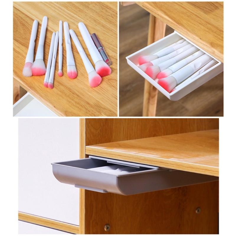 Space Saving Adhesive Mounted Organizers Drawer Under Table Surfaces For Mess Release Workspaces