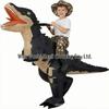 Adult Black Camo Dino Inflatable Suit - Kids T-Rex Ride-On Costume for Halloween, Festival, Carnival Fun