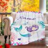 240Gm2 Mermaid Tail Outdoor Customize Your Name Blanket Comfortable Soft Lightweight Allseason Multipurpose Blanket For Travel Camping Picnics Sofa