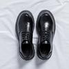 Big head leather shoes Korean version trendy British versatile business dress men's shoes casual youth black small leather shoes 77008-