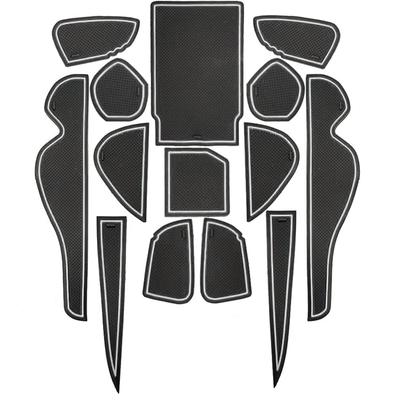 Auovo Toyota Harrier 60 Serie Interieur Rubberen Deurvak en Console Custom 14 Delen Matten, Matten, Verfraaiingsonderdelen, Antislip, Design, (Wit)