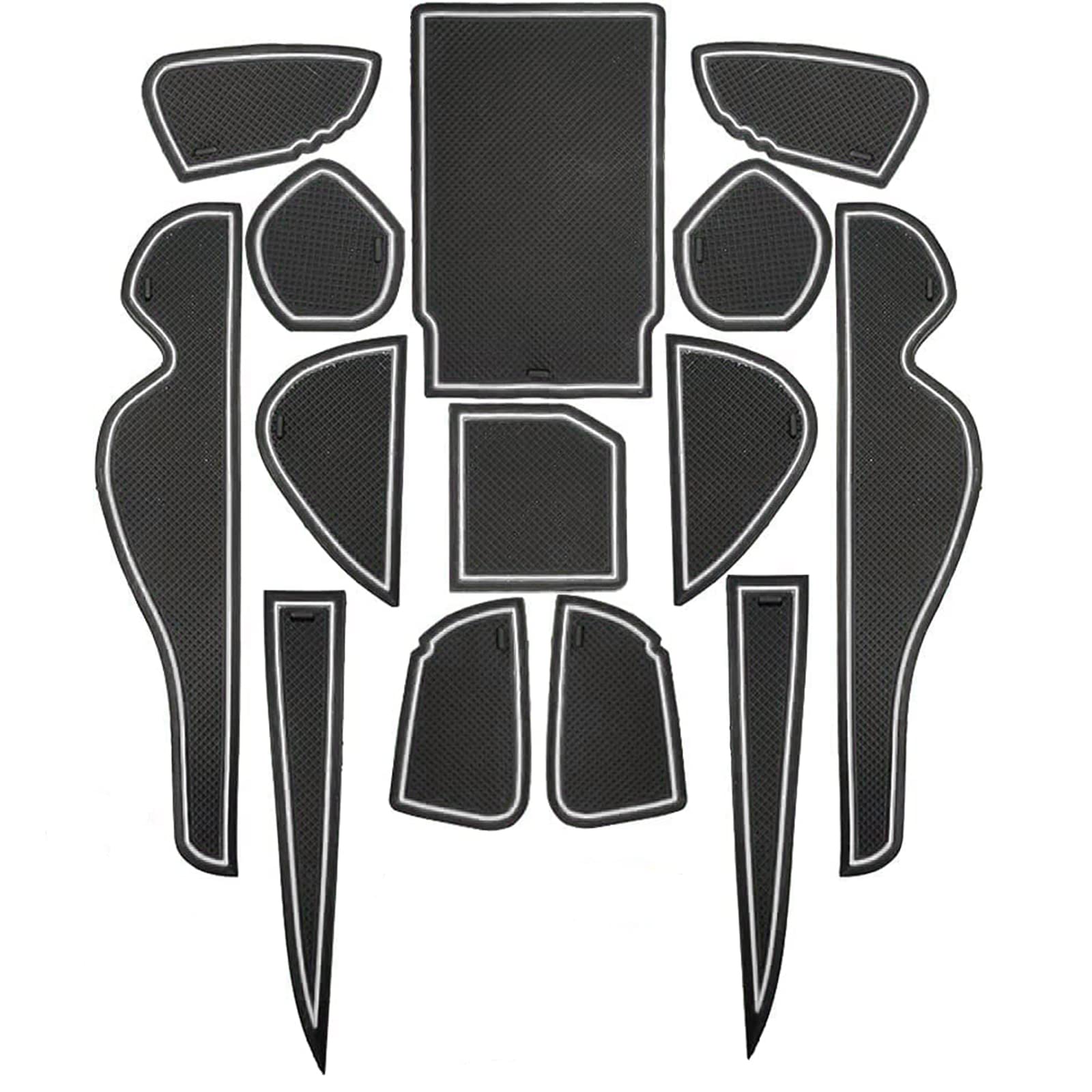 

Auovo Эксклюзивные резиновые коврики для салона Toyota Harrier 60 Series, коврики в карманы дверей и на консоль, детали, эксклюзивный дизайн, 14 штук, отделка, противоскользящие (белый) белый