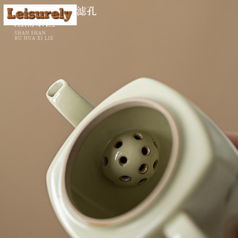 190 ml Retro-Teekanne im Berg-Stil mit Blumenmuster, luxuriöser Ru-Ofen, quadratischer Topf, Teekocher, Wasserkocher mit Teesieb, Puer-Teeartikel, Zubehör, Ornamente