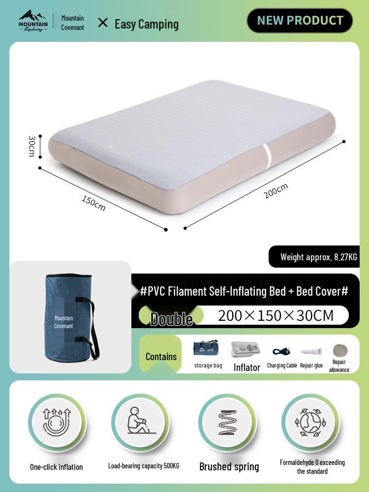 Mountain Inflatable Camping Mattress – Automatic Airbed for Outdoor & Home Use