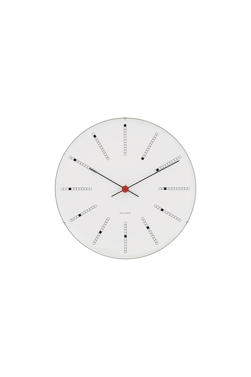

ARNE JACOBSEN 21cm Wall Clock Scandinavian Design Design without Second BANKERS 43630 White (Quiet Hand) білий