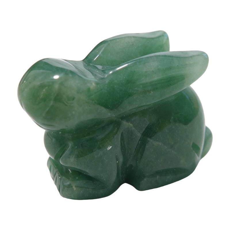 Traditional Chinese Zodiacs Green Aventurine Ornament Carved Crystal Animal Statue For Cultural Home Decors Collectibles