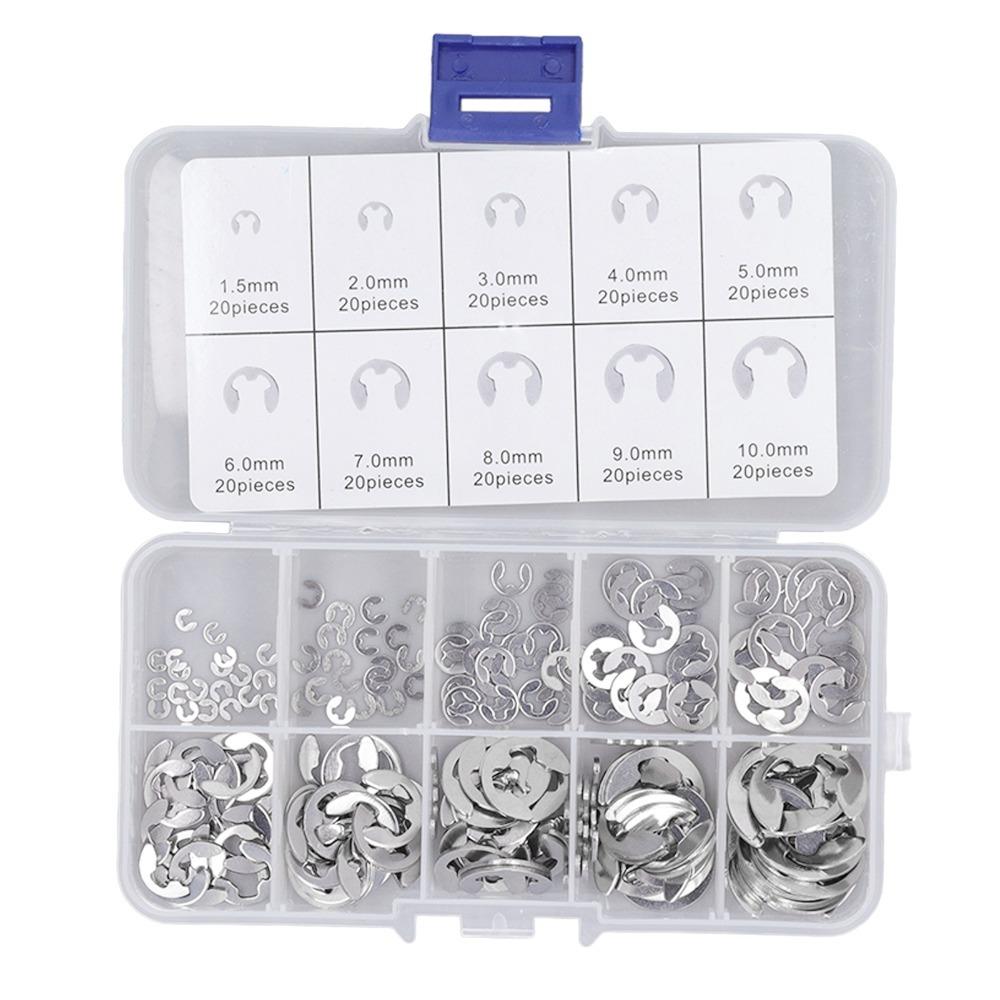 Stainless Steel E Clip Assortment Kit 304 Stainless Steel E-Clip Assortment Set For Gears