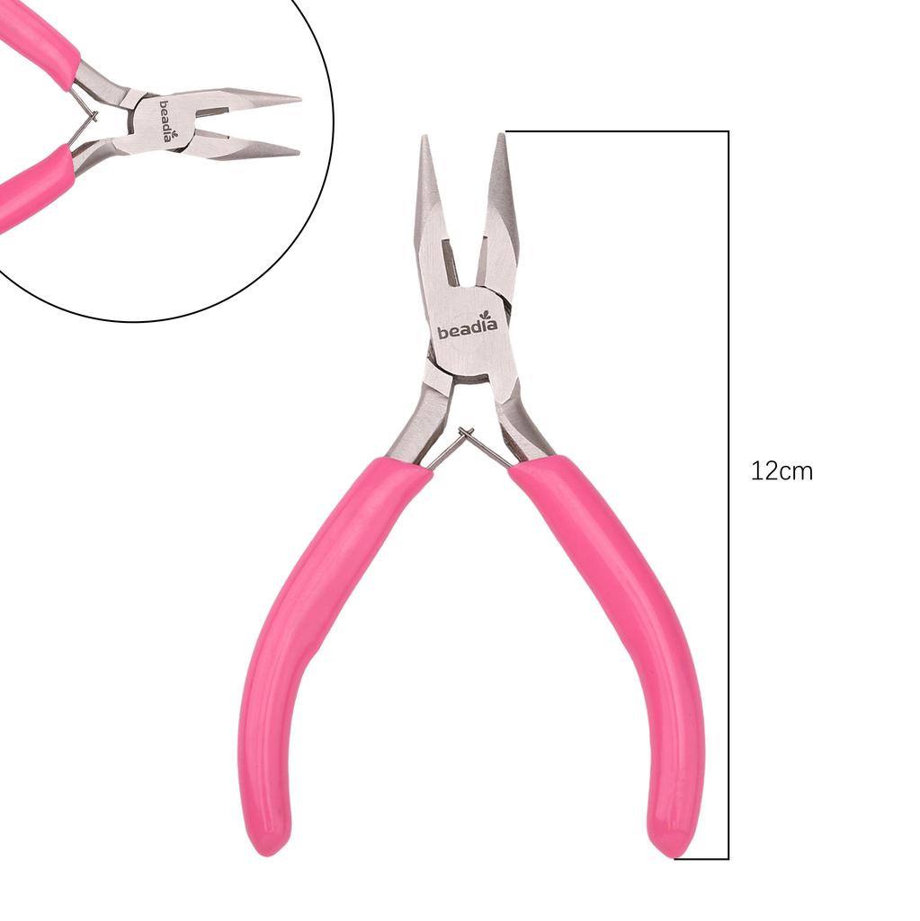 Cute Fuchsia Handle Anti-slip Splicing and Fixing Jewelry Pliers Tools & Equipment Kit for DIY Jewelery Making Needlework