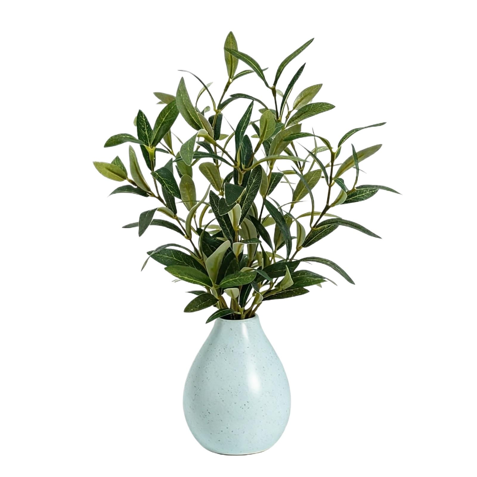 14-inch Indoor Artificial Olive Tree With Ceramic Vase