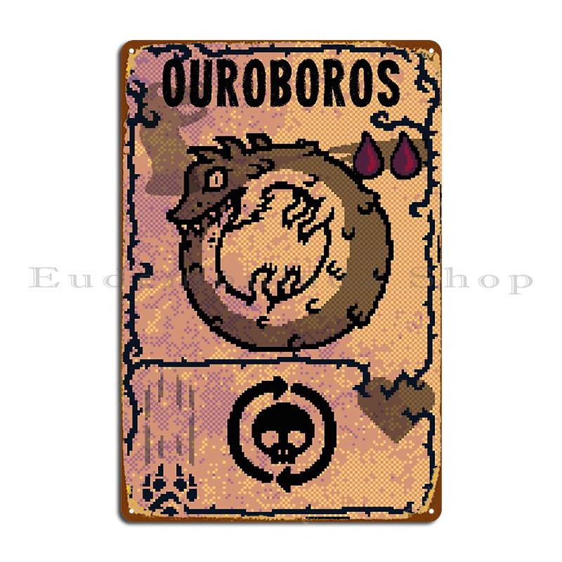 Inscryption Ouroboros Карточка Металлическая Вывеска Паб Домашний Бар Пещера Персонализированный Кинотеатр Жестяная Вывеска Постер 20x30cm