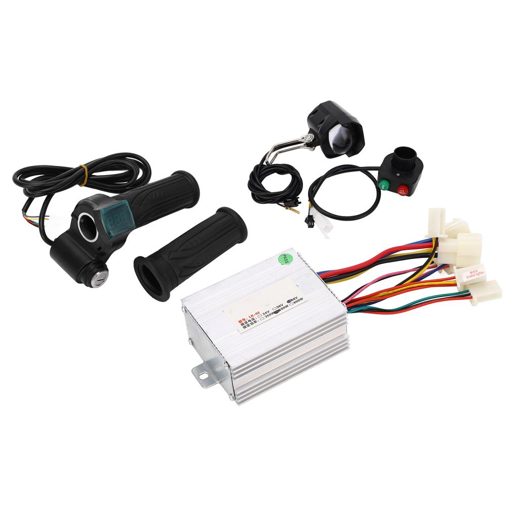 48V 500W Electric Bicycle Throttle Controller Kit Stable Electric Bike Controller Handlebar Kit with Headlight