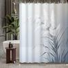 [Modern Botanical] Water-Resistant Shower Curtain - Plant Design Polyester, Grommet Top, Machine Washable,  Bathroom Decor