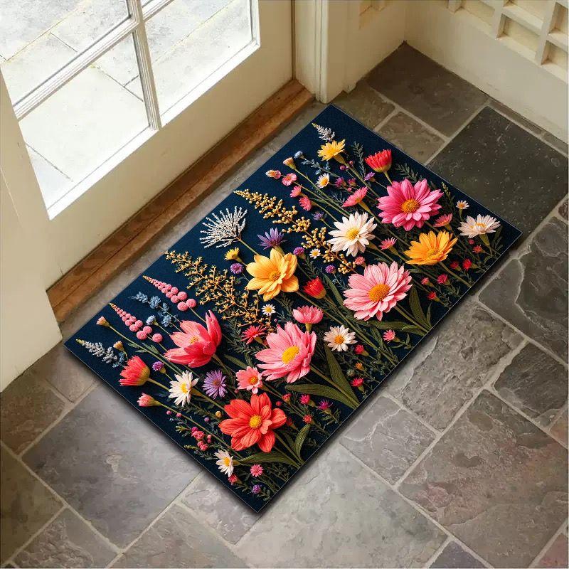 Summer Dirt-Resistant Entrance Door Carpet, Kitchen And Bathroom Floor Mat, Waterproof And Anti-Slip Home Decoration
