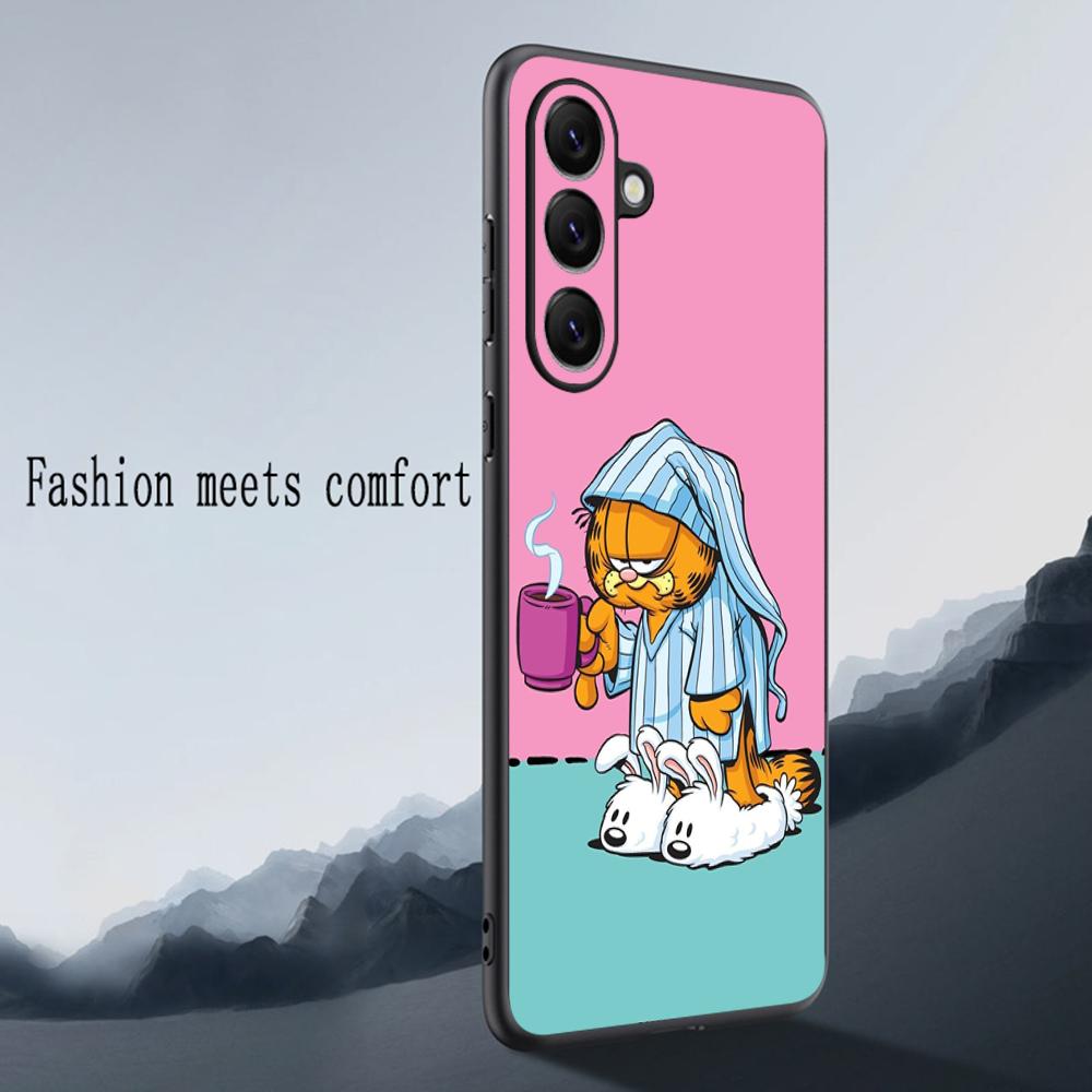 Gar-fis Cute Cartoon Cat Cool Design Phone Case For Samsung Galaxy S26 S25 S24 S23 S22 S21 Plus Ultra Note20 Soft Black