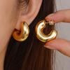 Chic C-Shaped Gold & Silver Earrings for Women - Versatile, Stylish Ear Studs with Light Luxury for European & American Styles