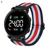 LED Elektronische Uhr Elastisches Armband Multifunktional Leuchtendes Rundes Zifferblatt Einstellbare Zeit-/Datumsanzeige Geflochtene Digitale Armbanduhr Uhr Mode