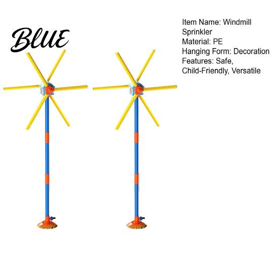Easy Setup Garden Sprinkler Windmill for Kids 360-degrees Spinning Water Toy with 6 Blades And Quick Connect Hose Adapter 54 Nozzles Universal