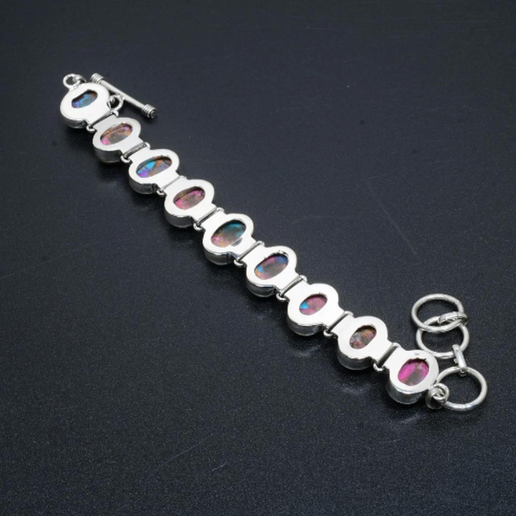 King Man Pink Spiny Oyster Natural Bracelet Pink Spiny Oyster Gemstone Handmade 925 Sterling Silver Bracelet Gemstone Bracelet For Gift