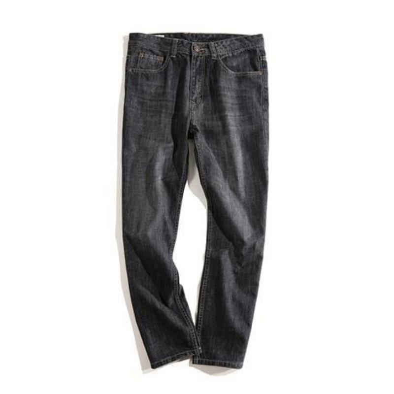 Men's Straight Loose Jeans Soft Fashion Casual Pants Male Elastic Waist Trousers