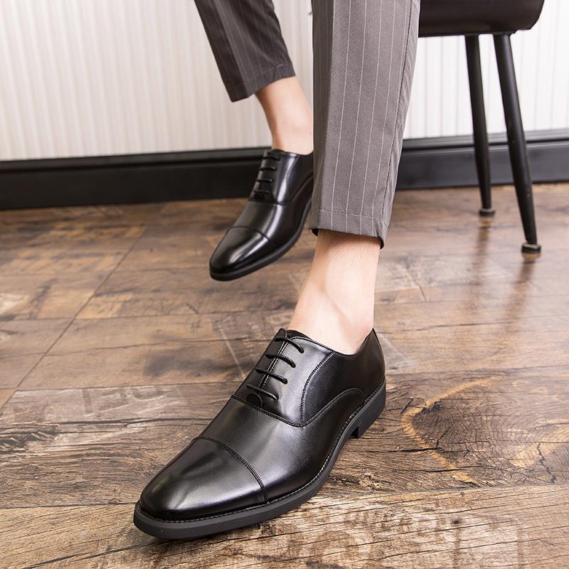 Luxury Business Leather Oxford Shoes Men Breathable Rubber Formal Dress Shoes Male Office Wedding Flats Footwear Mocassin Homme