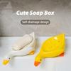 2Pcs Soap Dish Self-draining Design Easy To Clean Cartoon Duck