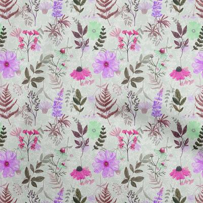 Cotton Flex Dusty Green Fabric Floral  Sewing Craft Projects Fabric Prints By Yard 40 Inch