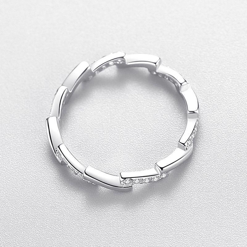 Tancise Classic 925 Sterling Silver Zircon Ring Ladies Jewelry Wedding Promise Party Gift