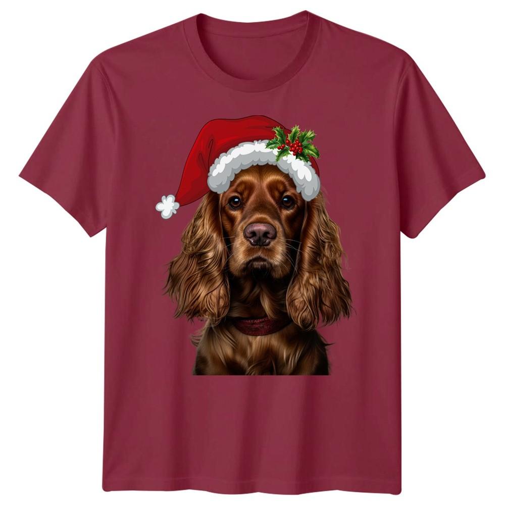 Spaniel Dog Christmas Holiday Animals Unisexs Unisexs Graphic Tee Festive Tee