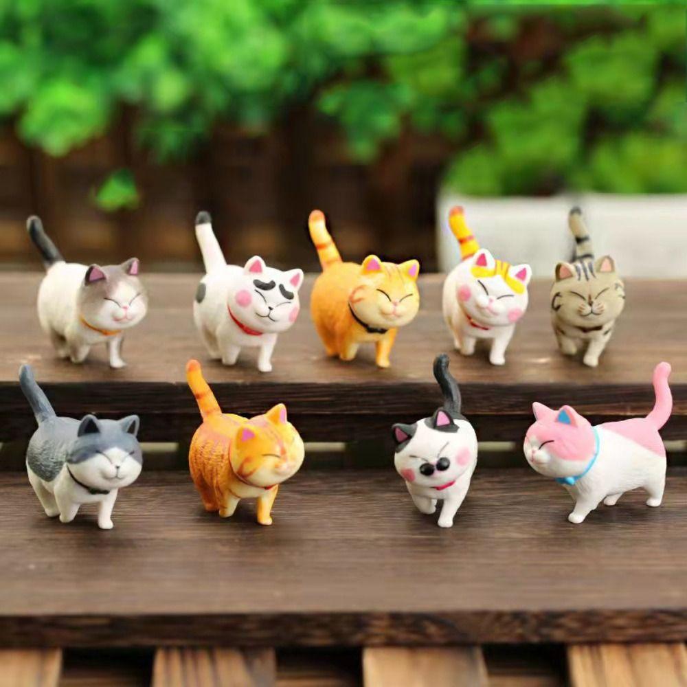 Home Decor Garden Landscape Craft  Miniature Cat Ornaments Car Toys Desktop Model Twisted Egg Doll