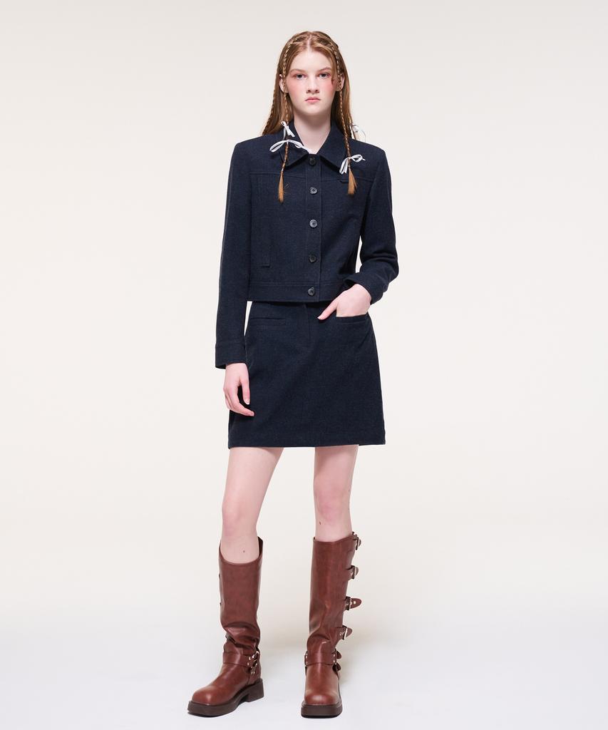Etmont Lip Pocket Mini Skirt, Navy