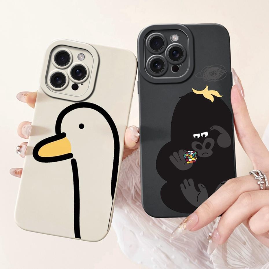 Objektiv-Schutzhülle für iPhone 15 Pro Max iPhone15 15Pro Niedlich Lustig Cartoon-Stil Gelee Silikon Weiche Handyhüllen