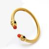 2026 Fashion European and American Steel Wire Bracelet Women's Geometric Niche Inlaid with Colored Diamonds Opening Does Not Fade 18k Gold Bracelet
