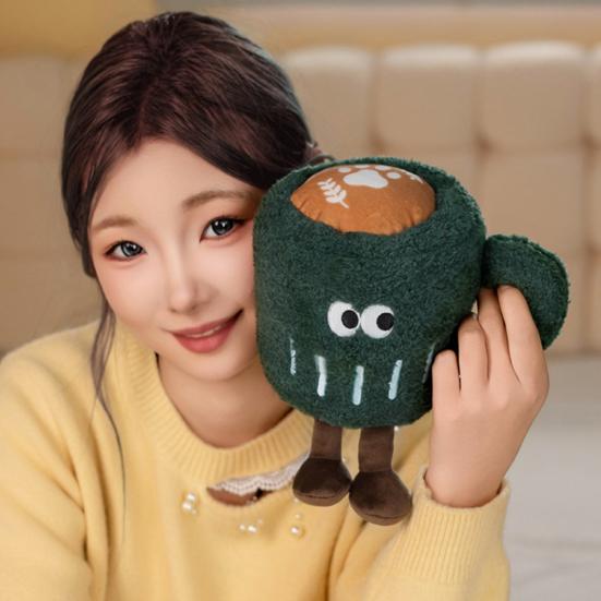Coffee Cup Doll Plush Toy Interactive Design Doll Stress Relief Decorative Mini Pillow Doll Plush Ornament