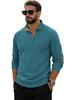 Spring and Autumn Solid Color Sports Long-sleeved Corduroy Tops for Men, Fashionable and Casual Stand-up Collar Outdoor Men's Pullover
