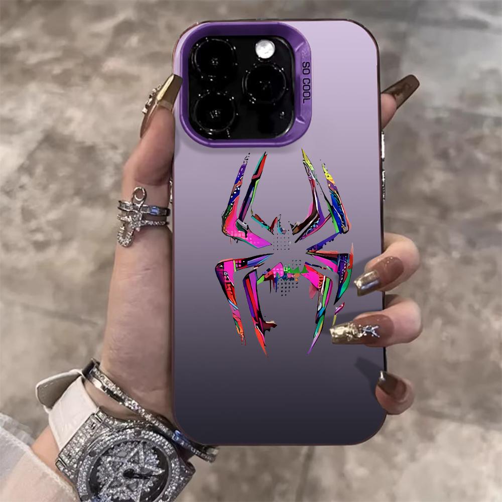 Cyberpunk-Style Spider Phone Case For iPhone 17 Pro Max 17e 16e 15 17 Air 14 13 12 11 Pro Max 8 Plus X IMD Shockproof Cover
