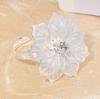 Gold Hollow Out Flower Napkin Ring Holder Metal Napkin Rings,Wedding Party Holiday Banquet Christmas Dinner