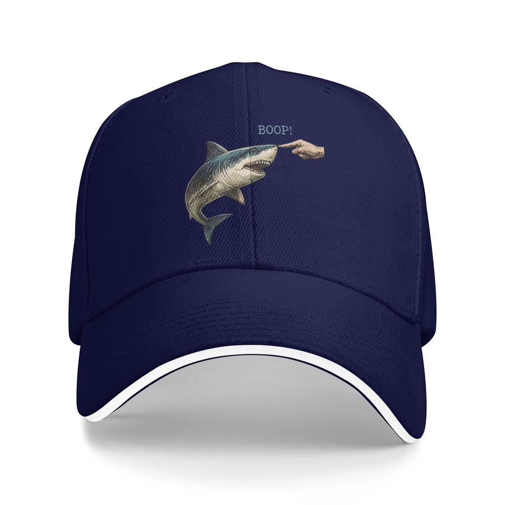 Summer Casual Baseball Cap Boop Shark Meme Funny Nose Touch Shark Humor Hunting Trucker Hat Men Breathable Stylish Baseball Caps