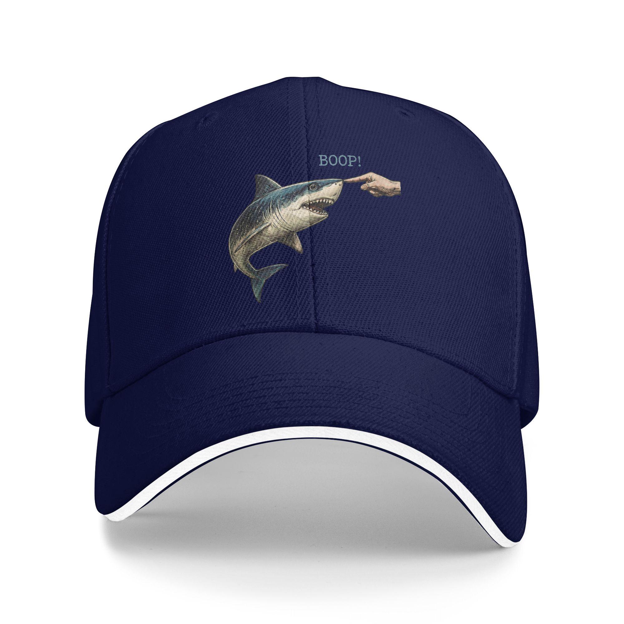 

Summer Casual Baseball Cap Boop Shark Meme Funny Nose Touch Shark Humor Hunting Trucker Hat Men Breathable Stylish Baseball Caps As Picture