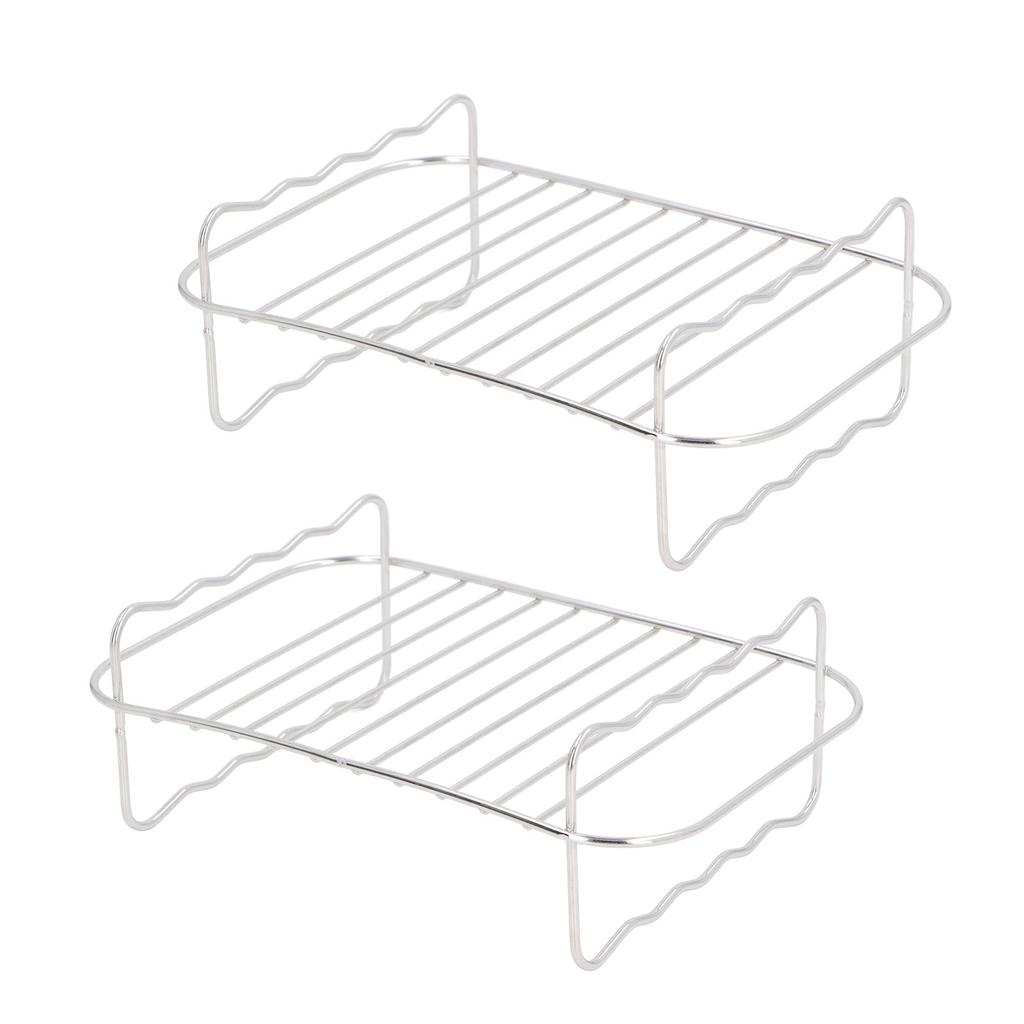 Double Layer Baking Grill Stainless Steel Dishwasher Safe Heat Evenly Fryer Skewer Rack for Cooking