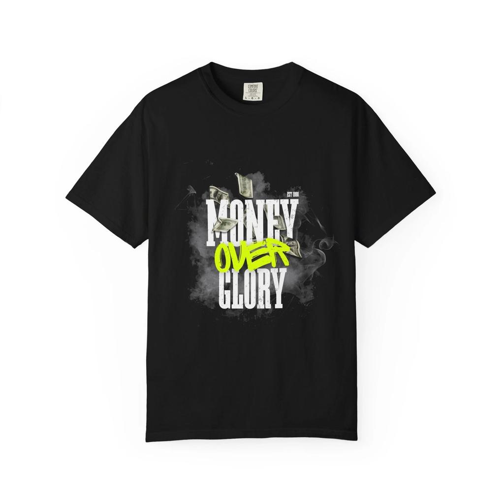 Money Over Glory Graphic T Shirt Neon Graffiti Streetwear