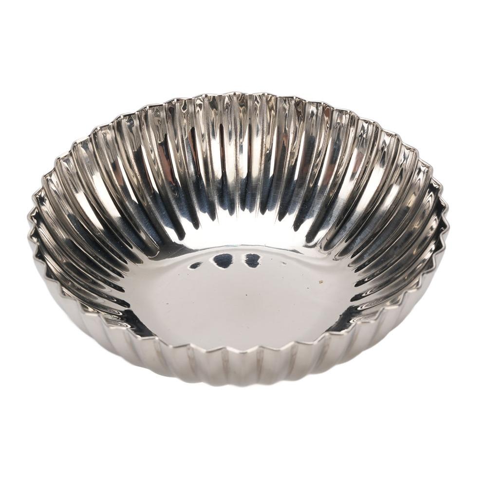 Durable Rustless Steel Ice Cream Bowl Wave Round Bowl Yogurt Cup Smooth Thickened Serving Bowl Snack Tasting