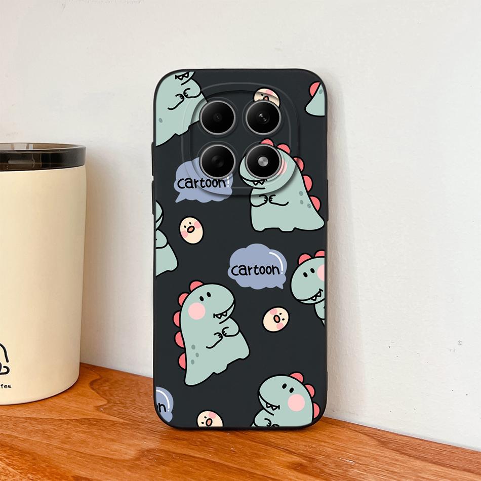 Cartoon Dinosaur Case For Poco M8 Pro 5G Back Cover For Poco M 8 Camera Lens Protection Soft Liquid Silicone Phone Protectors