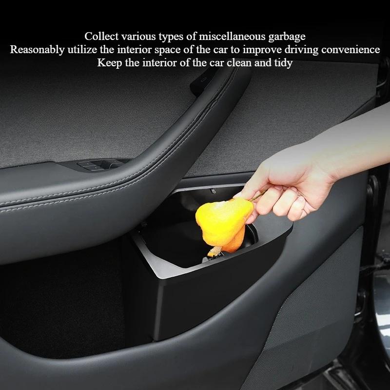 For Tesla Model Y Juniper 2025 Front Door Storage Trash Can Car Door Storage Box Multi Functional Storage Box Car Accessories