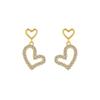 Premium 925 Sterling Silver Jewelry for Dates Gold Plated Cute Hollow Love Heart Shaped Moissanite Drop Stud Earrings for Women